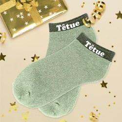 Socquettes Paillettes Colorées Mot Fantaisie