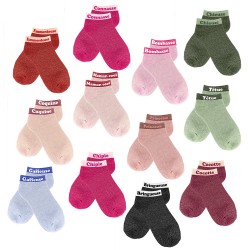 Socquettes Paillettes Colorées Mot Fantaisie