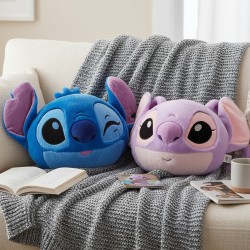 Coussin Peluche Chauffe-Mains Stitch Angel 3D Disney 3 en 1