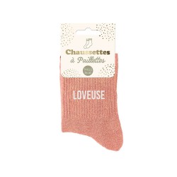 Chaussettes Paillettes Colorées Mot Fantaisie