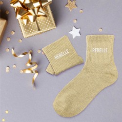 Chaussettes Paillettes Colorées Mot Fantaisie