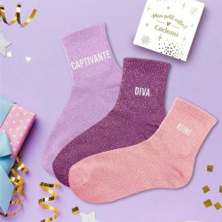 Coffret Trio Chaussettes Paillettes Fantaisie