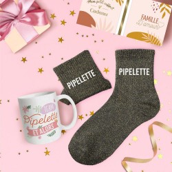 Coffret Cadeaux Paillettes Fantaisie - Tasse & Chaussettes