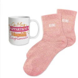 Coffret Cadeaux Paillettes Fantaisie - Tasse & Chaussettes