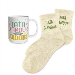 Coffret Cadeaux Paillettes Fantaisie - Tasse & Chaussettes