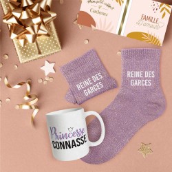 Coffret Cadeaux Paillettes Fantaisie - Tasse & Chaussettes