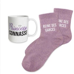Coffret Cadeaux Paillettes Fantaisie - Tasse & Chaussettes