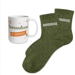 Coffret Cadeaux Paillettes Fantaisie - Tasse & Chaussettes