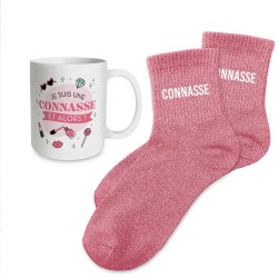 Coffret Cadeaux Paillettes Fantaisie - Tasse & Chaussettes