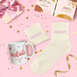 Coffret Cadeaux Paillettes Fantaisie - Tasse & Chaussettes