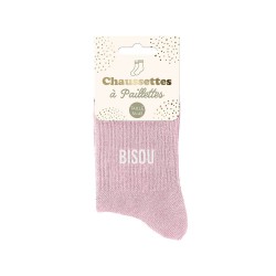 Chaussettes Paillettes Colorées Mot Fantaisie