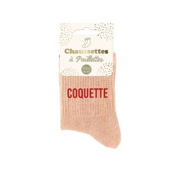 Chaussettes Paillettes Colorées Mot Fantaisie