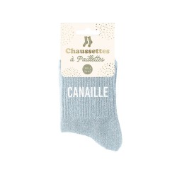Chaussettes Paillettes Colorées Mot Fantaisie