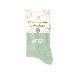 Chaussettes Paillettes Colorées Mot Fantaisie