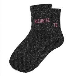 Chaussettes Paillettes Colorées Mot Fantaisie