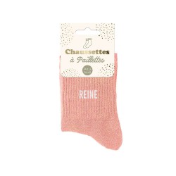Chaussettes Paillettes Colorées Mot Fantaisie