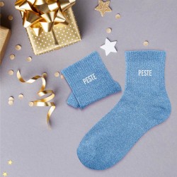 Chaussettes Paillettes Colorées Mot Fantaisie