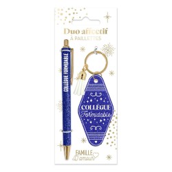 Duo de Cadeaux Paillettes - Stylo & Porte-Clés