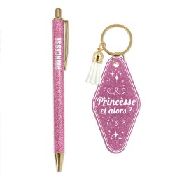 Duo de Cadeaux Paillettes - Stylo & Porte-Clés