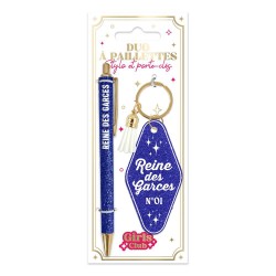 Duo de Cadeaux Paillettes - Stylo & Porte-Clés