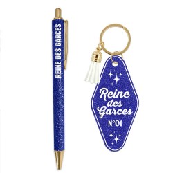 Duo de Cadeaux Paillettes - Stylo & Porte-Clés