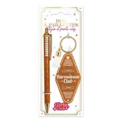 Duo de Cadeaux Paillettes - Stylo & Porte-Clés