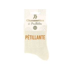 Chaussettes Paillettes Colorées Mot Fantaisie