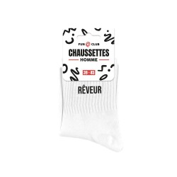 Chaussettes Homme Blanches Fantaisie à Message