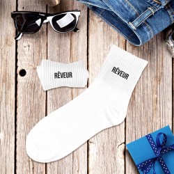 Chaussettes Homme Blanches Fantaisie à Message