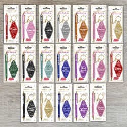 Duo de Cadeaux Paillettes - Stylo & Porte-Clés