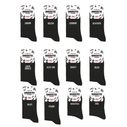 Chaussettes Homme Noires Fantaisie à Message
