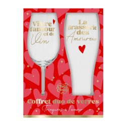Coffret Duo de Verres pour Amoureux - Vin et Bière