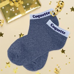 Socquettes Paillettes Colorées Mot Fantaisie