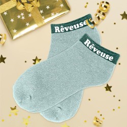 Socquettes Paillettes Colorées Mot Fantaisie