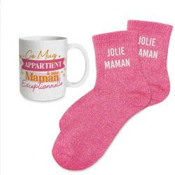 Coffret Cadeaux Paillettes Fantaisie - Tasse & Chaussettes