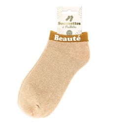 Socquettes Paillettes Colorées Mot Fantaisie