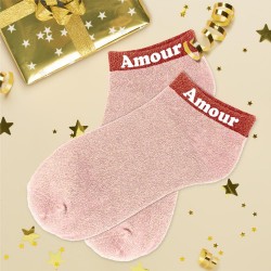 Socquettes Paillettes Colorées Mot Fantaisie