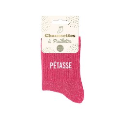Chaussettes Paillettes Colorées Mot Fantaisie
