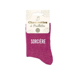 Chaussettes Paillettes Colorées Mot Fantaisie
