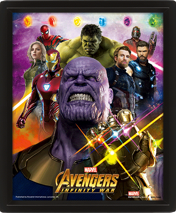 Affiche Avengers Infinity War Encadree Avec Effet Anime Sur Cadeaux Et Anniversaire
